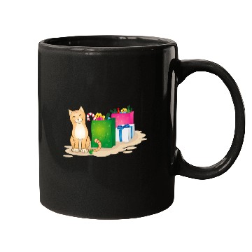 Discover cute cat with christmas gifts Mugs