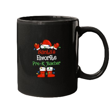 Discover Santa's Favorite Pre K Teacher Funny Christmas Mugs