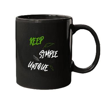 Discover KEEP IT SIMPLE AND UNIQUE-WHITE GREEN LETTERING Mugs