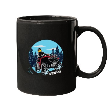 Discover ATV/Quad "Winter Riding" style logo. By "Hey Day" Mugs