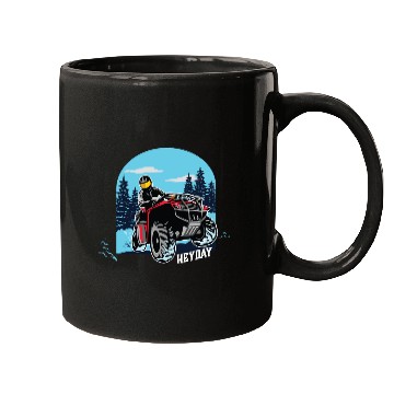 Discover ATV/Quad "Winter Riding" style logo. By "Hey Day" Mugs