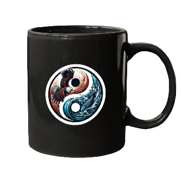 Discover Yin Yang Eagle Fish Symbol Mugs