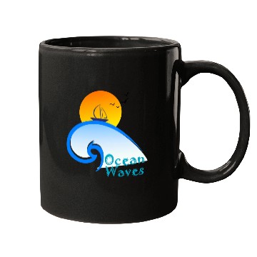 Discover Minimalist Nature Ocean Waves Mugs
