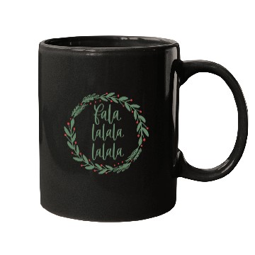 Discover Fa La La Sage Green Christmas Wreath Fun Mugs