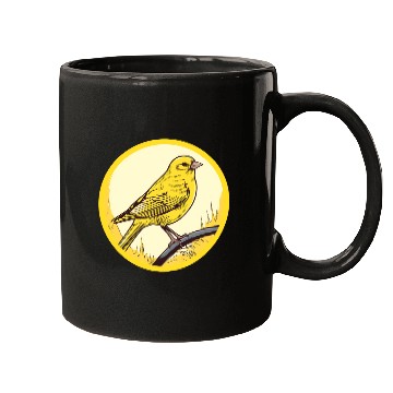 Discover yellow Canary in a circular shape Mugs