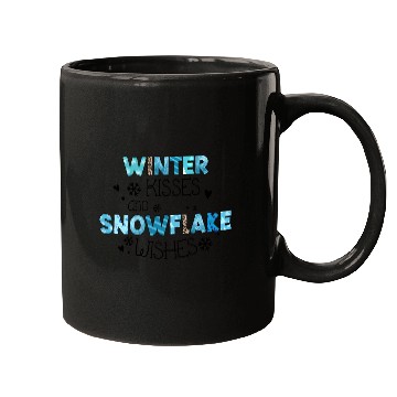 Discover Winter kisses and snowflake wishes sublimation Mugs