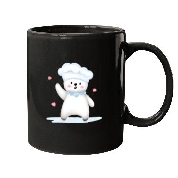 Discover White Happy Chef Bear Mugs