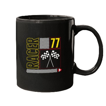 Discover Halloween Mugs, Racer 77 Checked Flag Design Mugs