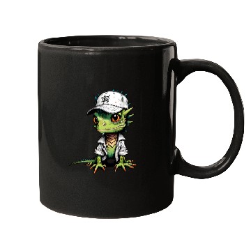 Discover Cute lizard with cap Mugs
