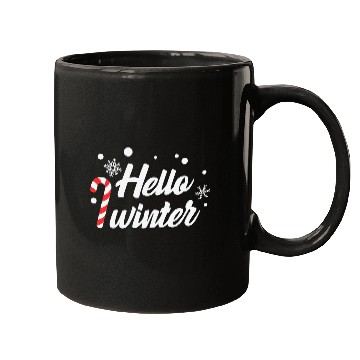 Discover Hello Winter Christmas Candy Canes Mugs