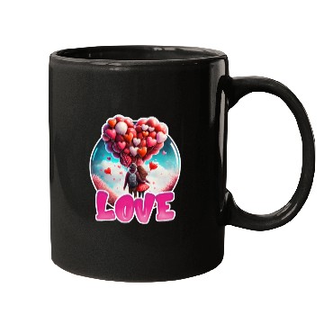 Discover Retro Cute Couples with Heart Balloons Mugs