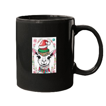 Discover Funny cute llama Christmas lama Mugs