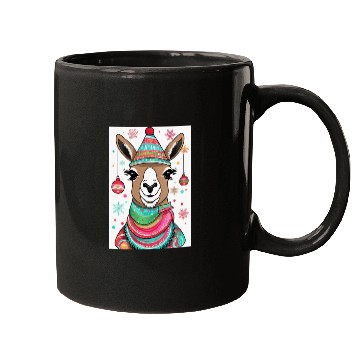 Discover Cute LLama llama with christmas style Mugs