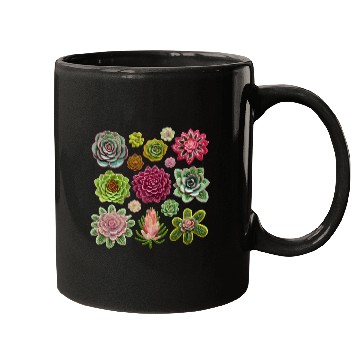 Discover Whimsical Fake Embroidered Succulents Design Mugs