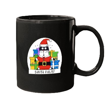 Discover Surprised Cat Christmas Eve and Santa Paws Mugs