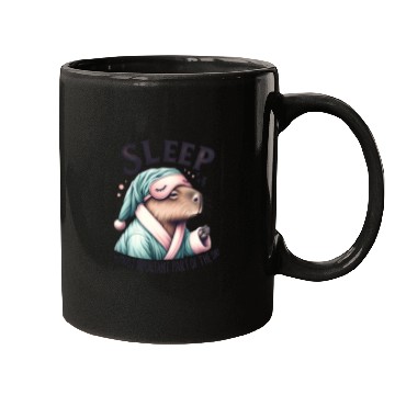 Discover Sleepy Capybara in Comfy Pajamas Mugs