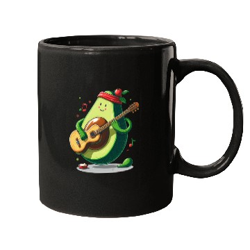 Discover Avocado playing guitar Mugs