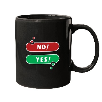 Discover No Yes Red And Green Speech Bubble Mugs