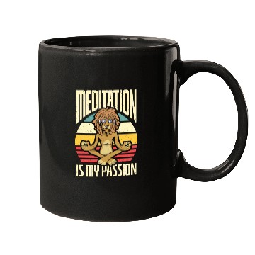 Discover Meditation Is My Passion Exercise Yoga Lion Lover Mugs