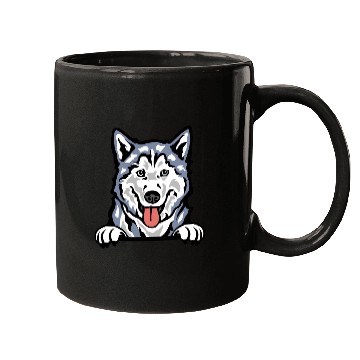 Discover Colored Husky Chronicles: Arctic Elegance Mugs