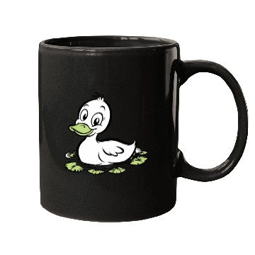 Discover Cute duck swimming in a swamp Mugs