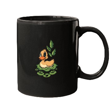 Discover cute duck swimming in a swamp Mugs