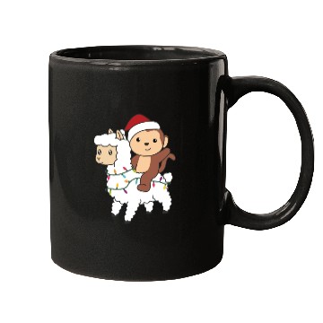 Discover Monkey Lama Christmas Snow Winter Animals Mugs