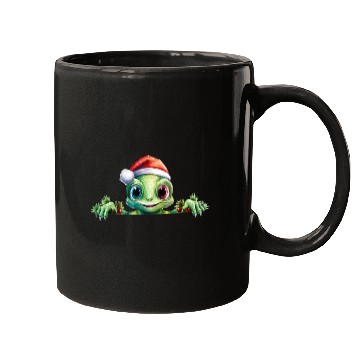 Discover Winter Frog in a Santa Hat Mugs
