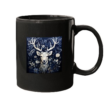 Discover Enchanted Forest Deer Winter Bloom Mugs