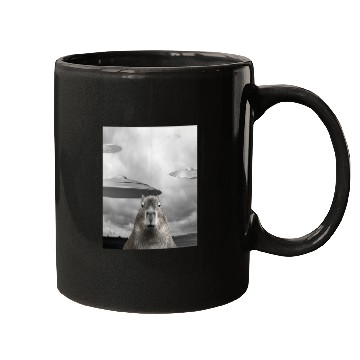 Discover Funny Graphic Capybara Selfie with UFOs Weird Mugs