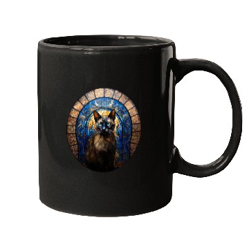 Discover Siamese cat in stained glass Mugs