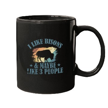 Discover I Like Bisons and Maybe Like 3 People Mugs