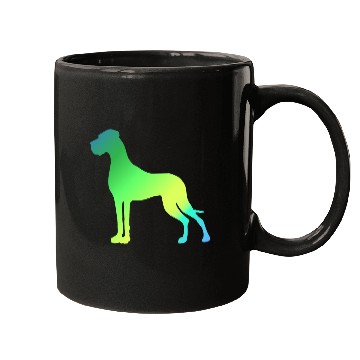 Discover Green Yellow Great Dane Mugs