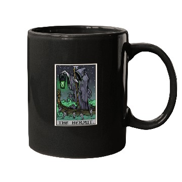 Discover The Hermit Tarot Card Gothic Halloween Grim Reaper Mugs