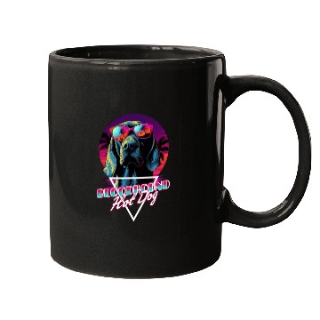 Discover Retro Wave Bloodhound Hot Dog Mugs