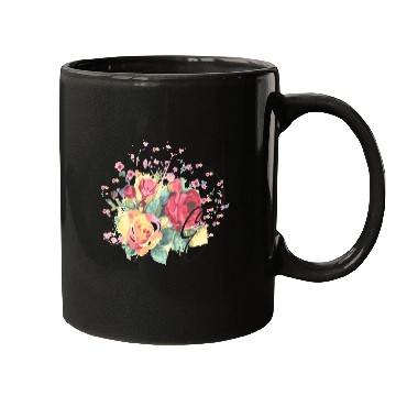 Discover Letter E Monogram Floral Roses Heart Mugs