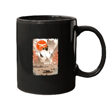 Discover 001867 Japanese Cat Mountain Fisher Lake Mugs