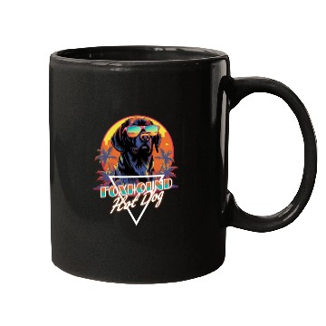 Discover Retro Wave Foxhound Hot Dog Mugs