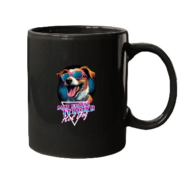 Discover Retro Wave Jack Russel Terrier Hot Dog Mugs