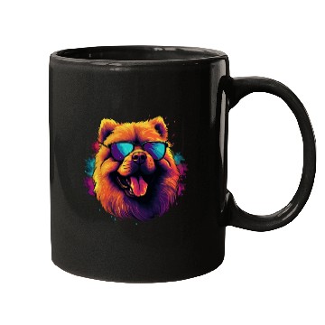 Discover Retro Wave Chow Chow Dog Mugs