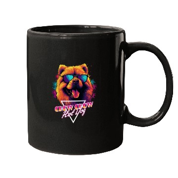 Discover Retro Wave Chow Chow Hot Dog Mugs