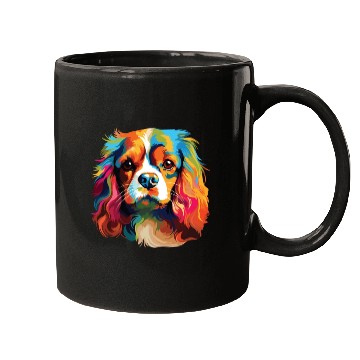 Discover Watercolor Colorful Cavalier King Charles Spaniel Mugs