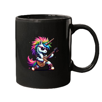 Discover Pixel Punk Rock Unicorn Mugs