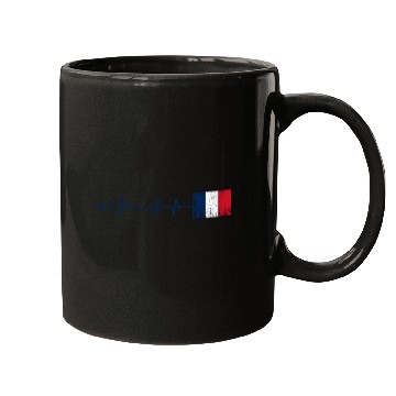 Discover France Flag Heartbeat Mugs