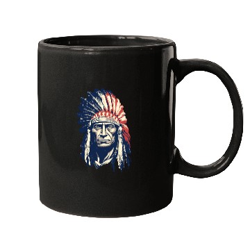 Discover Indian Native American Chief Feather Headdress Mugs