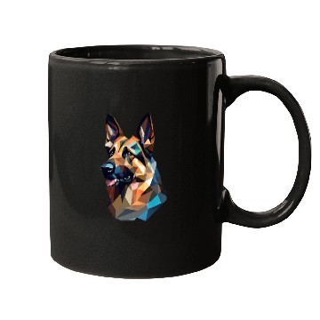 Discover German shepherd dog, German dog, polygon art Mugs