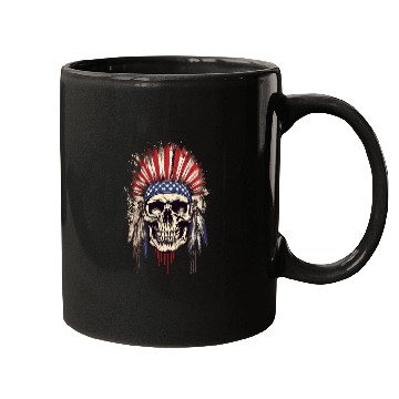 Discover Skull Indian Chief Native American USA Mugs