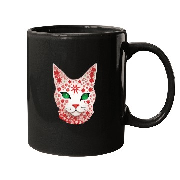 Discover Christmas snowflake cat Mugs