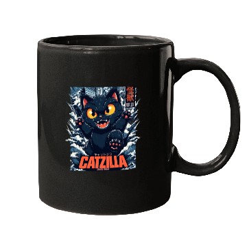 Discover Kaiju Catzilla in Japan Tokyo Mugs