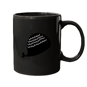 Discover Lonely Black Whale In The Ocean Mugs